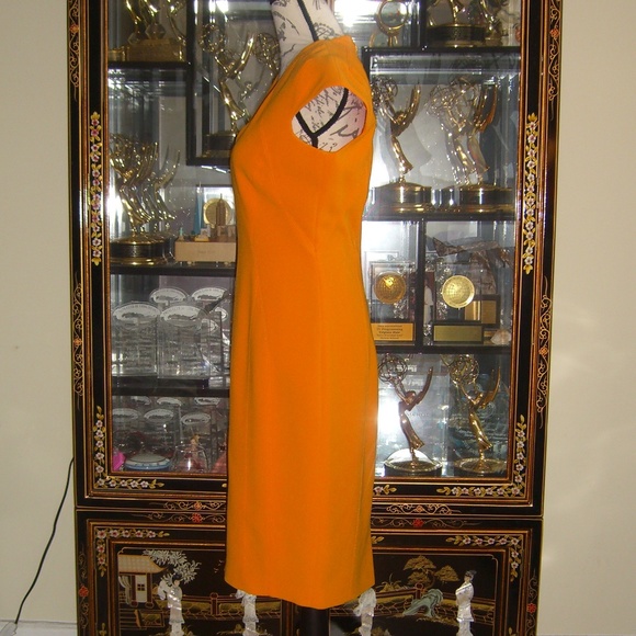 KAREN MILLEN ORANGE SHEATH DRESS US6 UK10 - Picture 4 of 5